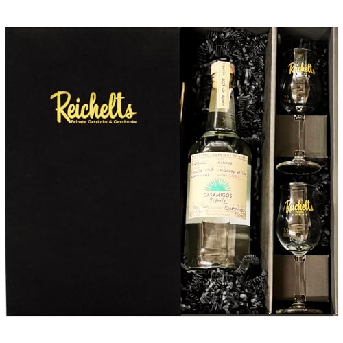 Casamigos Blanco Tequila 0,7 l 40% + 2 x Reichelts Bugatti Tasting Glas 2cl/4cl als Geschenkset in Präsentbox by Reichelts von Reichelts