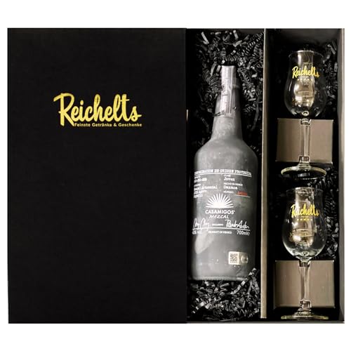 Casamigos Mezcal JovenTequila 0,7 l 40% + 2 x Reichelts Bugatti Tasting Glas 2cl/4cl als Geschenkset in Präsentbox by Reichelts Casamigos Mezcal JovenTequila 0,7 l 40% + 2 x Reichelts Bugatti Tasting Glas 2cl/4cl als Geschenkset in Präsentbox by Reichelts von Reichelts