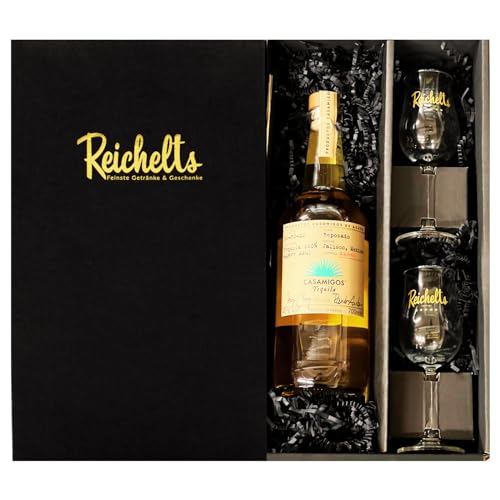 Casamigos ReposadoTequila 0,7 l 40% + 2 x Reichelts Bugatti Tasting Glas 2cl/4cl als Geschenkset in Präsentbox by Reichelts von Reichelts