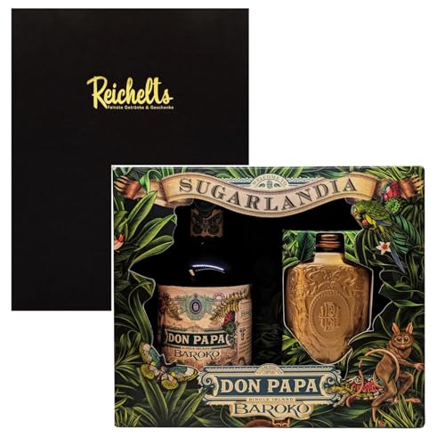 Don Papa Baroko Rum 0,7 l 40% + 1 x original Don Papa Hip Flask (Flachmann) als Geschenkset mit Präsentbox by Reichelts von Reichelts