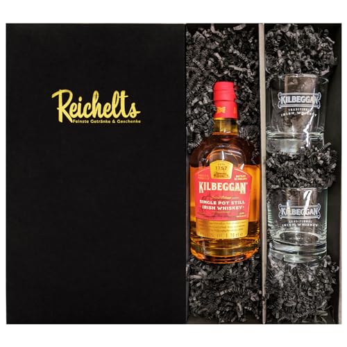 Kilbeggan Single Pot Still Irish Whiskey 0,7 l 43% + 2 x original Kilbeggan Glas als Geschenkset in Präsentbox by Reichelts von Reichelts