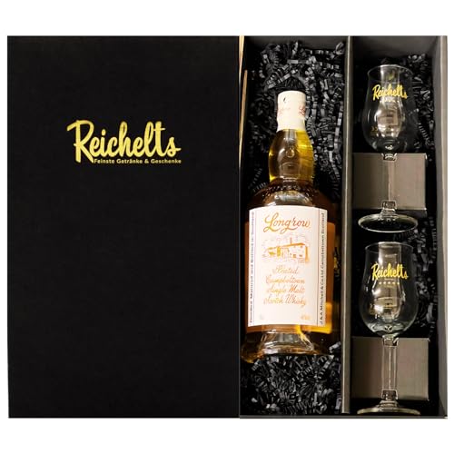 Longrow Single Malt Scotch Whisky Peated 0,7 l 46% + 2 x Reichelts Bugatti Tasting Glas 2cl/4cl als Geschenkset in Präsentbox by Reichelts von Reichelts