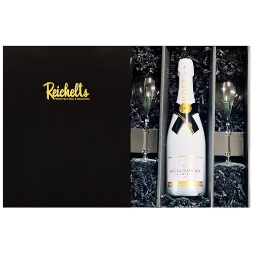 Moet & Chandon Ice Imperial Champagner 0,75 l 12% + 2 x Reichelts Champagnerglas als Geschenkset in Präsentbox by Reichelts | Das ideale Geschenk für Geburtstag, Hochzeit oder Einladung von Reichelts