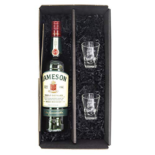 Reichelts/Feinste handverlesene Geschenke in hochwertiger Präsentbox/Jameson Standard 40% 0,7 l + 2 Jameson Shotgläser mit Eichstrich 2cl/4cl von Reichelts