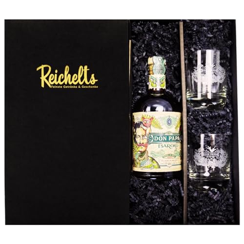 Don Papa Baroko Rum 0,7 l 40% + 2 x Don Papa Glas in Präsentbox by Reichelts von Reichelts