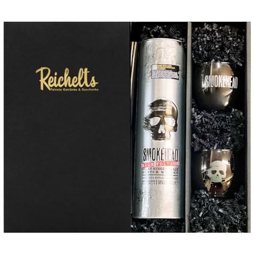 Smokehead High Voltage 0,7 l 58% Islay Single Malt Scotch Whisky + 2 x original Smokehead Tumbler als Geschenkset in Präsentbox by Reichelts von Reichelts
