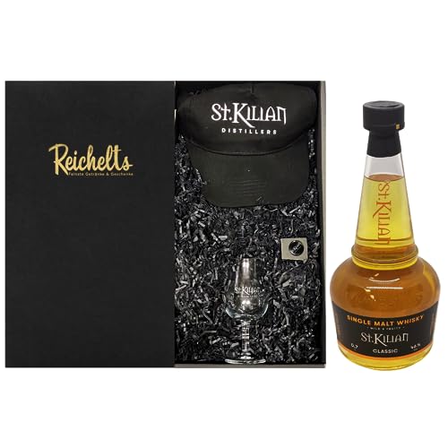 St. Kilian Single Malt Whisky Classic Mild & Fruity 0,7 l 46% + 1 x St. Kilian Tasting Glas + 1 x St. Kilian Cap + 1 x St. Kilian Button als Geschenkset in Präsentbox by Reichelts von Reichelts