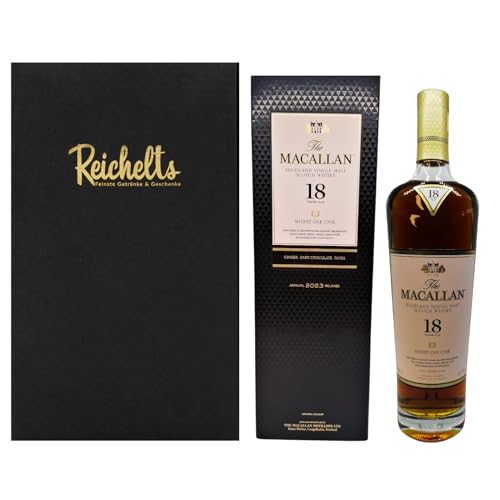 The MACALLAN Sherry Oak 18 Jahre Release 2023 0,7 l 43% Single Malt Scotch Whisky als Geschenkset mit Präsentbox by Reichelts von Reichelts