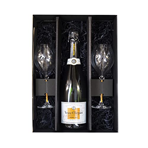 Veuve Clicquot Demi-Sec 0,75l + 2 x Veuve Clicquot Champagnerglas in Präsentbox by Reichelts von Reichelts
