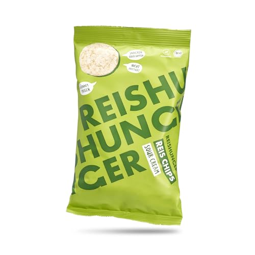 REISHUNGER Bio Reis Chips Sour Cream - 4er Vorteilspaket (4 x 50 g) von Reishunger