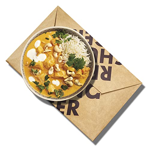 REISHUNGER Butter Chicken Curry Box (für 4 Personen) Alles in einer Box - Curry Paste, BIO Basmati Reis, Kokosmilch, Cashewkerne und Indisches Reis Gewürz von Reishunger