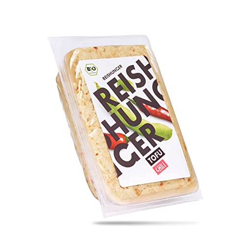 Reishunger BIO Tofu Chili 4 x 200 g - Bio-Sojabohnen aus Österreich - Pflanzliches Protein - Glutenfrei & Vegan - Ungekühlt haltbar von Reishunger
