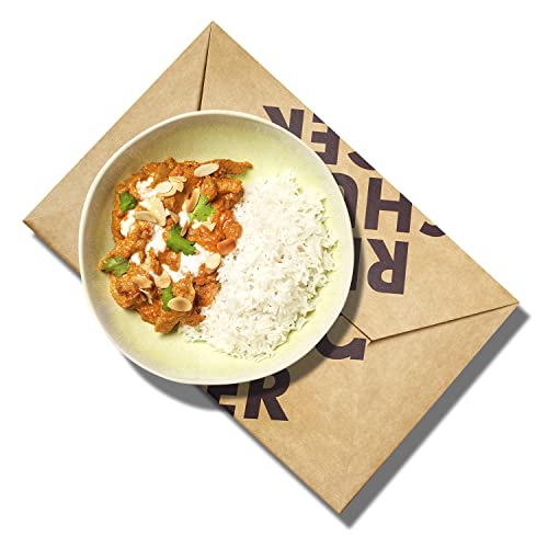 REISHUNGER Chicken Tikka Masala (8-teilig, für 4 Personen) - Inkl. Rezeptkarte, 2 x Bio Basmati Reis, Reis Gewürz, Indische Marinaden, etc. - MHD: 05.05.2024 von Reishunger