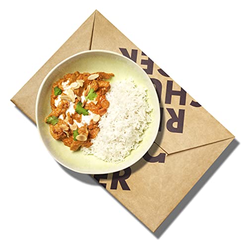 REISHUNGER Chicken Tikka Masala (8-teilig, für 4 Personen) - Inkl. Rezeptkarte, 2 x Bio Basmati Reis, Reis Gewürz, Indische Marinaden, etc. von Reishunger