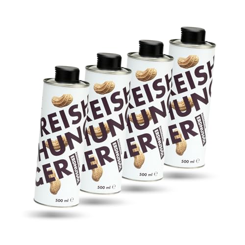 REISHUNGER Premium Erdnussöl 4x500ml (auch 500ml verfügbar) - Perfekt zum Kochen & Braten - Ideal für orientalische und südost-asiatische Gerichte - Vegan & Glutenfrei von Reishunger