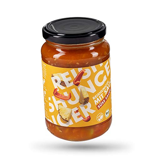 REISHUNGER BIO Sauce Süß-Sauer, 3x325ml - Vegan & Glutenfrei - Aromatische Curry Sauce - Ideal zu Reis, Pasta oder Curry von Reishunger