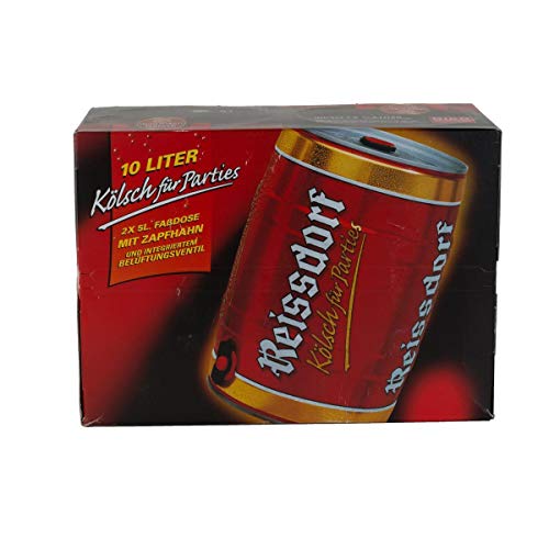 2 Fässer a 5,0 Liter Reissdorf Kölsch Partyfass Dose Bier 4,8% von Reissdorf