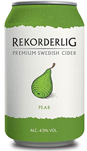 Rekorderlig - Cider - 24x0,33l Dosen in den brandneuen Sommerfarben | Set inkl. lukky24® Schlüsselanhänger für Einkaufswagenchip (Birne 4,5% Vol) von Rekorderlig