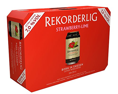 Rekorderlig Erdbeer-Limette Cider 7% (24 x 0.33 l) von Rekorderlig