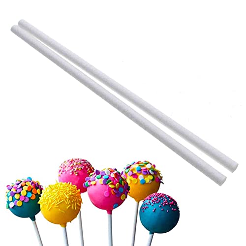 100 Stück weiße Papierstäbchen, Cake-Pop-Sticks, Saugnäpfe für Kekse, Regenbogen-Süßigkeiten, Schokolade, Kuchenaufsatz (100 x 3,5 mm) von Reland Sun