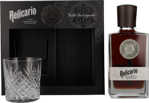 Relicario Ron Dominicano Supremo 40% Volume 0,7l in Geschenkbox mit Glas Rum von Relicario