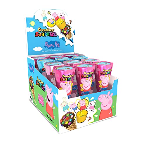 Crunchiez Surprise PEPPA PIG, 12,5 cm "Eiswaffel" mit HaselnussSchokoladenfüllung und einer hochwertigen Überraschung, Tray mit 12 x 25 g Crunchiez Surprise PEPPA PIG, 12,5 cm "Eiswaffel" mit HaselnussSchokoladenfüllung und einer hochwertigen Überraschung, Tray mit 12 x 25 g von Relkon