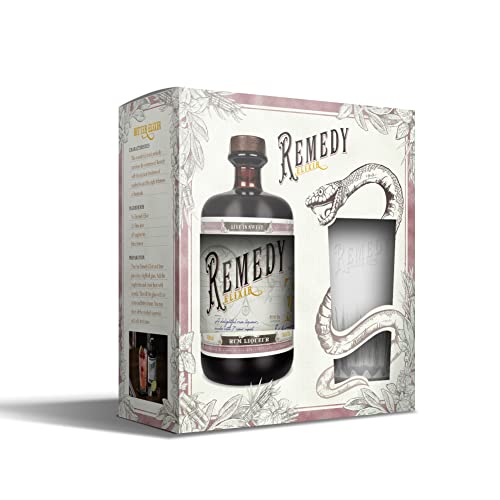Remedy Elixir + Markenglas Geschenkbox | Gold Meiningers International Spirits Awards | Aus bis zu 7 Jahren in Eichenfässern gereiftem Panamarum | 40% Vol. | 1 x 0,7l von Remedy Rum