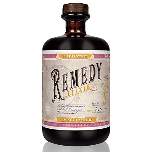 Remedy Elixir|Gold Meiningers International Spirits Awards|Rum-Likör IBis zu 7 Jahren in Eichenfässern gereiftem Panamarum|Ausbalancierter Geschmack mit Noten von Kakao, Orange & Kokos|40% Vol.|700ml von Remedy Rum