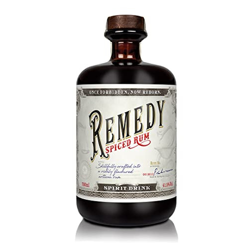 Remedy Spiced Rum I Gold Meiningers International Spirits Awards I Gold London Spirits Awards I Auf Basis 3 karibischer Rums I Feine Noten von Vanille, Orangenschale & Zimt I 41,5 % vol. I 1 x 0,7l von Remedy Rum