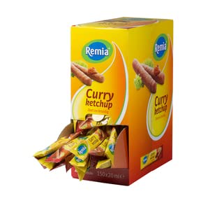 Remia Curry Ketchup 20 ml pro Beutel, Schachtel mit 150 Beuteln von Remia