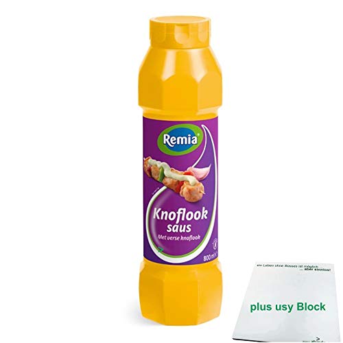 Remia Gewürz-Sauce Knoblauch Sauce 800ml (Knoflook Saus) + usy Block von Remia