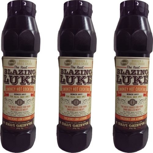 The Real Blazing Luke Barbecue Sauce Smokey Hot Cocktail 3 Flaschen á 750ml (Grill-Sauce) von Remia