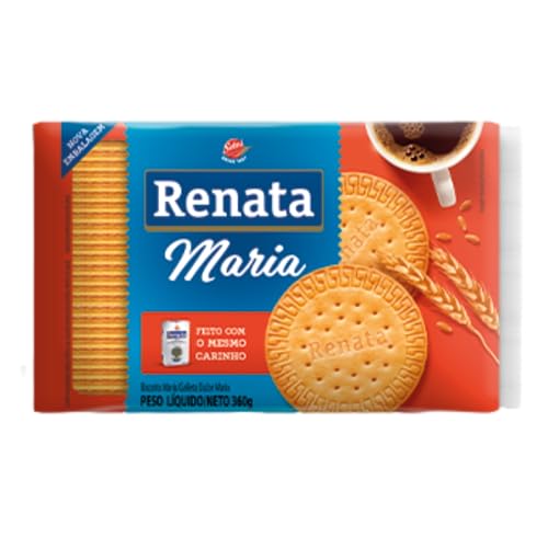 Brasilianische Süße Weizenkekse RENATA, Pack 360g - Biscoito Maria RENATA 360g von Renata