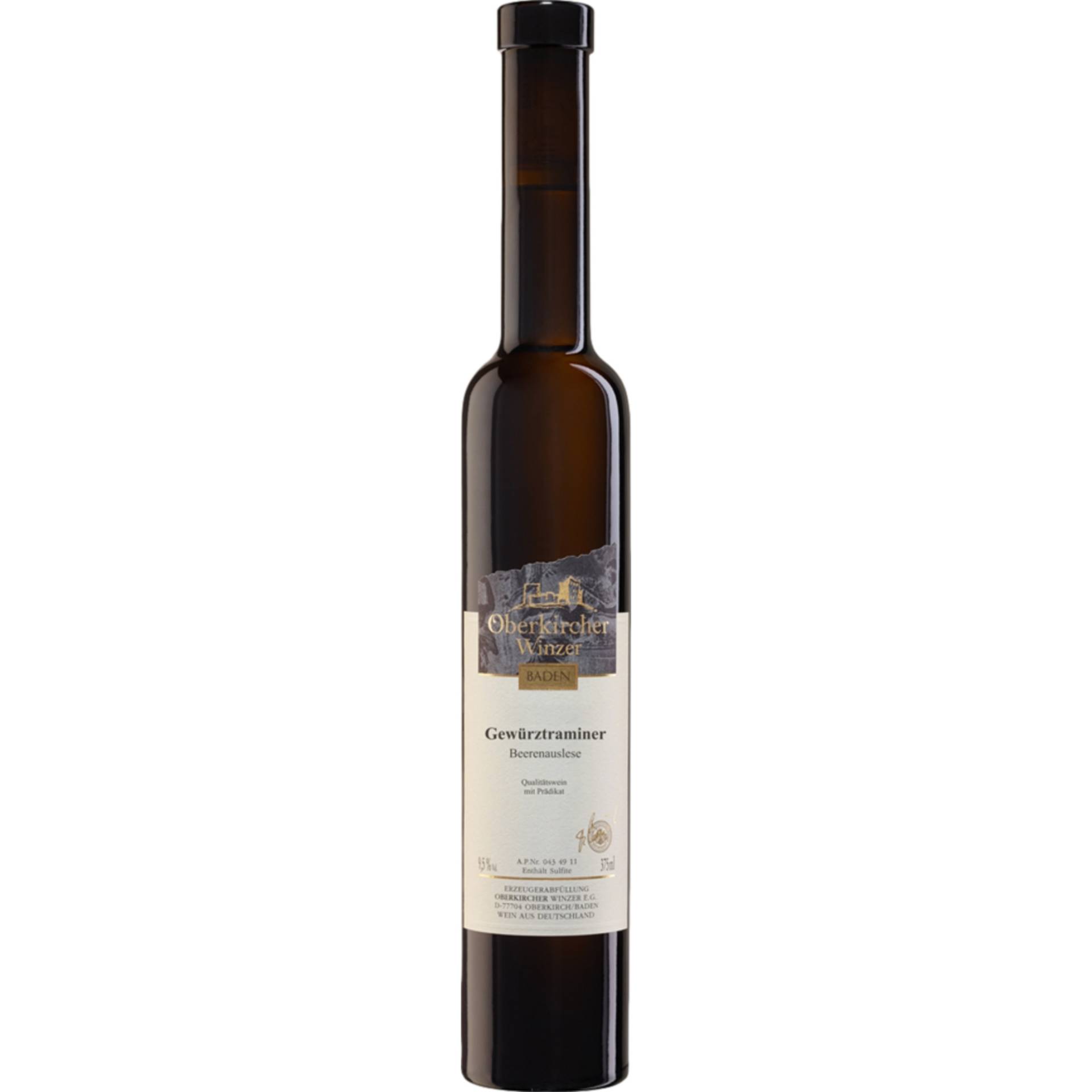Oberkircher Gewürztraminer Beerenauslese, Edelsüß, Baden, 0,375 L, Baden, 2018, Weißwein Oberkircher Gewürztraminer Beerenauslese, Edelsüß, Baden, 0,375 L, Baden, 2018, Weißwein von Renchener Str. 42, 77704 Oberkirch