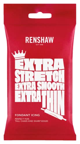 Renshaw Extra Stretch, extra glatt, extra dünn, Fondant-Zuckerguss, Weiß, 1 kg (1 Stück) von Renshaw