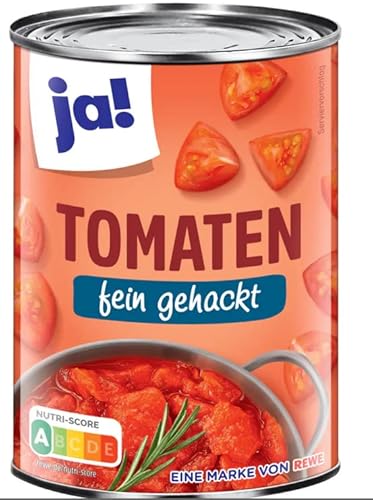 ja! Tomaten fein gehackt in Tomatensaft 6x 400g von Rewe beste Wahl