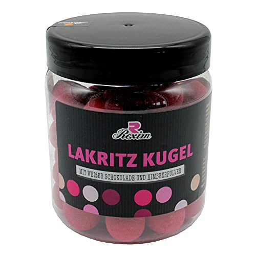 Rexim Lakritz Kugel mit weißer Schokolade und Himbeerpulver 500g Rexim Lakritz Kugel mit weißer Schokolade und Himbeerpulver 500g von Rexim