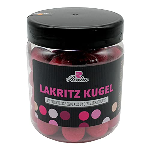 Rexim Lakritz Kugel mit weißer Schokolade und Himbeerpulver 500g von Rexim