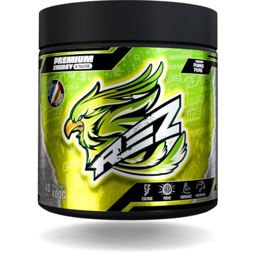 Rez | Energy Drink in Pulverform | Zuckerfreier Energy Drink | Natürliche Farbstoffe und Aromen | 4 Stunden Energie | Nur 30 Kalorien | 40 Shakes in 1 Dose (Apfel-Birne) von Rez