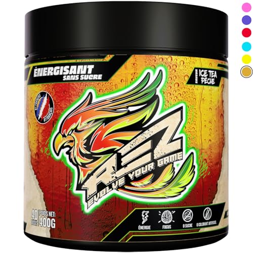 Rez | Energy Drink in Pulverform | Zuckerfreier Energy Drink | Natürliche Farbstoffe und Aromen | 4 Stunden Energie | Nur 30 Kalorien | 40 Shakes in 1 Dose (Ice Tea Pfirsich) von Rez