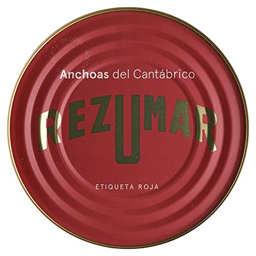 Rezumar - Anchoas Etiqueta Roja - Kantabrische Sardellenfilets in Olivenöl - 520 g von Rezumar