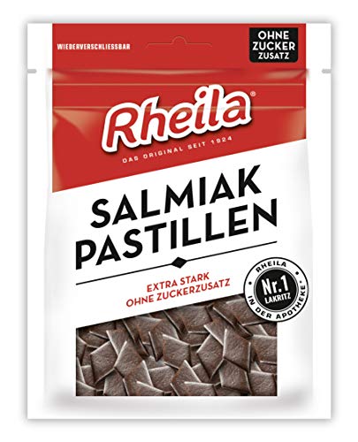 Rheila Salmiak Pastillen ohne Zuckerzusatz 90g 20er Pack (20 x 90g) von Rheila