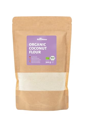 RheinNatur Bio Kokosmehl 500 g - Fein gemahlenes Mehl, ideal zum Backen - Reines Naturprodukt mit Antioxidantien & Ballaststoffen - Vegan, Low carb RheinNatur Bio Kokosmehl 500 g - Fein gemahlenes Mehl, ideal zum Backen - Reines Naturprodukt mit Antioxidantien & Ballaststoffen - Vegan, Low carb von MONRIKON