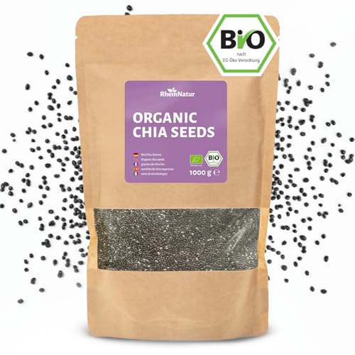 RheinNatur Bio Chia Samen 1 kg - 100% Bio Chiasamen - Reich an Proteinen, Ballaststoffen & Omega-3-Fettsäuren - Ideal für Salate, Joghurt, Müsli & Chia-Wasser - 1000 g Beutel RheinNatur Bio Chia Samen 1 kg - 100% Bio Chiasamen - Reich an Proteinen, Ballaststoffen & Omega-3-Fettsäuren - Ideal für Salate, Joghurt, Müsli & Chia-Wasser - 1000 g Beutel von RheinNatur