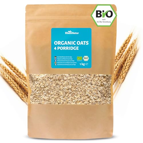 RheinNatur Bio Haferflocken 1 kg - Ideal für Porridge, Overnight Oats & Haferbrei - Reich an Ballaststoffen, Mineralstoffen & B-Vitaminen - 1000 g Beutel RheinNatur Bio Haferflocken 1 kg - Ideal für Porridge, Overnight Oats & Haferbrei - Reich an Ballaststoffen, Mineralstoffen & B-Vitaminen - 1000 g Beutel von RheinNatur