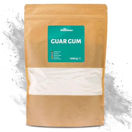 RheinNatur Guarkernmehl 1 kg - Guar Gum Pulver als natürlicher Stabilisator für Eis, Suppen, Soßen - Pflanzliches Bindemittel & Verdickungsmittel - Geschmacksneutral & Vegan - 1000g Beutel RheinNatur Guarkernmehl 1 kg - Guar Gum Pulver als natürlicher Stabilisator für Eis, Suppen, Soßen - Pflanzliches Bindemittel & Verdickungsmittel - Geschmacksneutral & Vegan - 1000g Beutel von RheinNatur