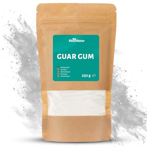RheinNatur Guarkernmehl 250 g - Guar Gum Pulver als natürlicher Stabilisator für Eis, Suppen, Soßen - Pflanzliches Bindemittel & Verdickungsmittel - Geschmacksneutral & Vegan RheinNatur Guarkernmehl 250 g - Guar Gum Pulver als natürlicher Stabilisator für Eis, Suppen, Soßen - Pflanzliches Bindemittel & Verdickungsmittel - Geschmacksneutral & Vegan von RheinNatur