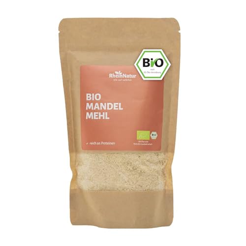 RheinNatur Bio Mandelmehl 200 g - Naturbelassenes Mehl aus blanchierten Mandelkernen - Vegan, Low carb - Zum Kochen & Backen von RheinNatur
