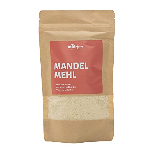 RheinNatur Mandelmehl 200 g - Naturbelassenes Mehl aus blanchierten Mandelkernen - Vegan, Low carb - Zum Kochen & Backen von RheinNatur
