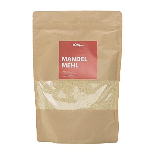 RheinNatur Mandelmehl 500 g - Naturbelassenes Mehl aus blanchierten Mandelkernen - Vegan, Low carb - Zum Kochen & Backen von RheinNatur
